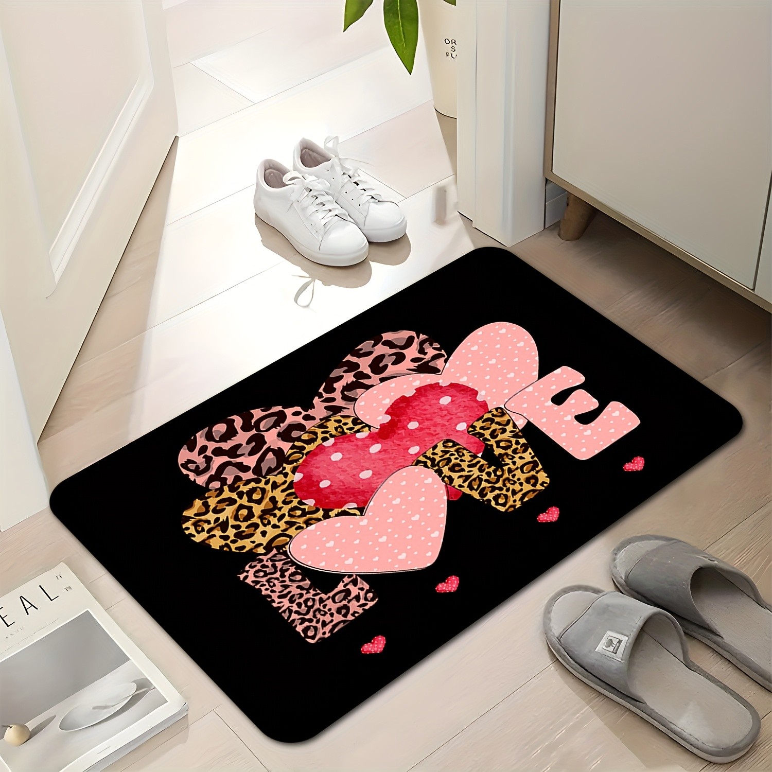 Leopard Heart Love Print Doorm - Home Textiles Premium 评论和价格
